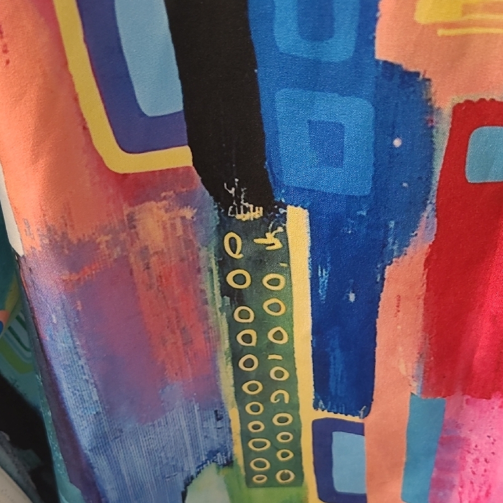 Colorful Abstract Women's Blouse - Picture 4 of 8